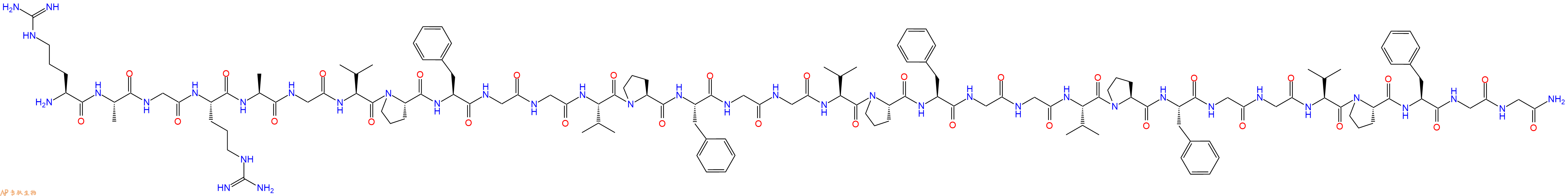 专肽生物产品H2N-Arg-Ala-Gly-Arg-Ala-Gly-Val-Pro-Phe-Gly-Gly-Val-Pro-Phe-Gly-Gly-Val-Pro-Phe-Gly-Gly-Val-Pro-Phe-Gly-Gly-Val-Pro-Phe-Gly-Gly-CONH2