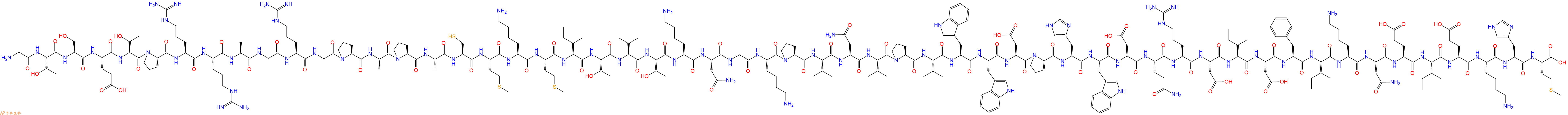 专肽生物产品H2N-Gly-Thr-Ser-Glu-Thr-Pro-Arg-Arg-Ala-Gly-Arg-Gly-Pro-Ala-Pro-Ala-Cys-Met-Lys-Met-Ile-Thr-Val-Thr-Lys-Asn-Gly-Lys-Pro-Val-Asn-Val-Pro-Val-Trp-Trp-Asp-Pro-His-Trp-Asp-Gln-Arg-Asp-Ile-Asp-Phe-Ile-Lys-Asn-Glu-Ile-Glu-Lys-His-Met-OH
