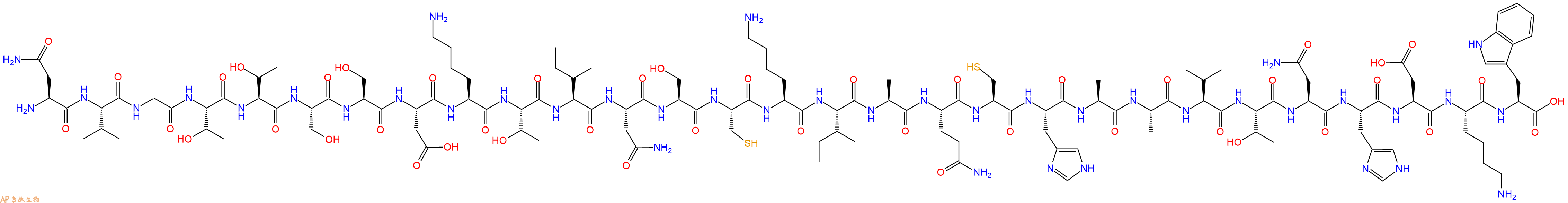 专肽生物产品H2N-Asn-Val-Gly-Thr-Thr-Ser-Ser-Asp-Lys-Thr-Ile-Asn-Ser-Cys-Lys-Ile-Ala-Gln-Cys-His-Ala-Ala-Val-Thr-Asn-His-Asp-Lys-Trp-OH