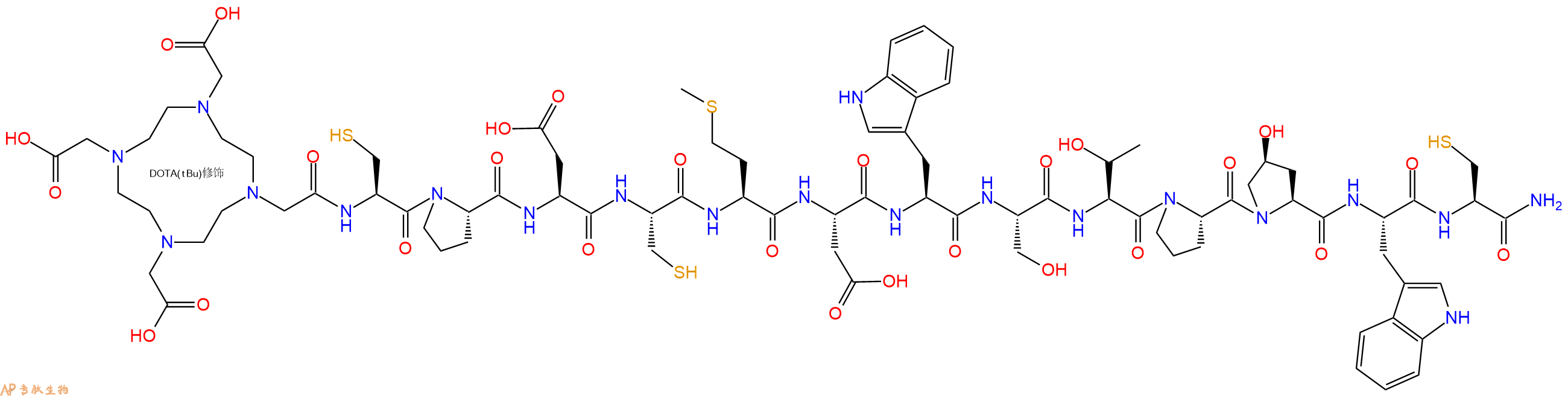 专肽生物产品DOTA-Cys-Pro-Asp-Cys-Met-Asp-Trp-Ser-Thr-Pro-Hyp-Trp-Cys-CONH2