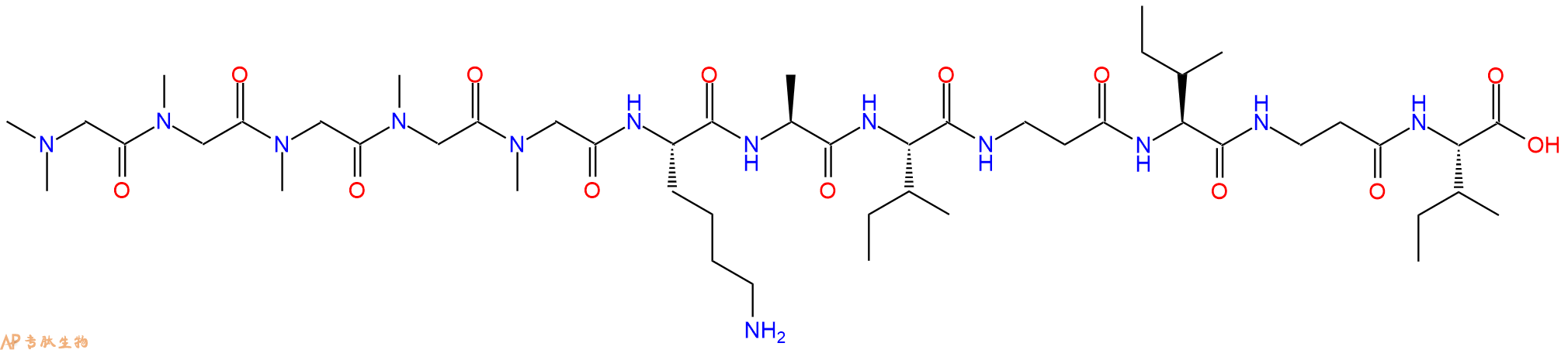 专肽生物产品H2N-Sar-Sar-Sar-Sar-Sar-Lys-Ala-Ile-&beta;Ala-Ile-&beta;Ala-Ile-OH