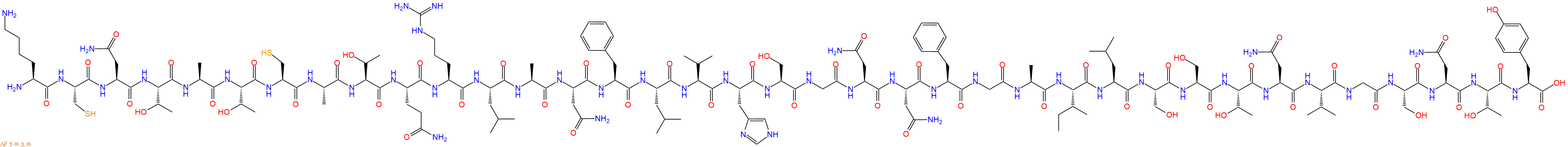 专肽生物产品H2N-Lys-Cys-Asn-Thr-Ala-Thr-Cys-Ala-Thr-Gln-Arg-Leu-Ala-Asn-Phe-Leu-Val-His-Ser-Gly-Asn-Asn-Phe-Gly-Ala-Ile-Leu-Ser-Ser-Thr-Asn-Val-Gly-Ser-Asn-Thr-Tyr-OH