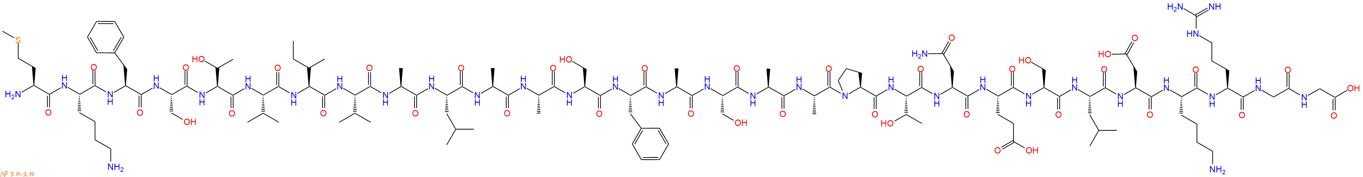 专肽生物产品H2N-Met-Lys-Phe-Ser-Thr-Val-Ile-Val-Ala-Leu-Ala-Ala-Ser-Phe-Ala-Ser-Ala-Ala-Pro-Thr-Asn-Glu-Ser-Leu-Asp-Lys-Arg-Gly-Gly-OH
