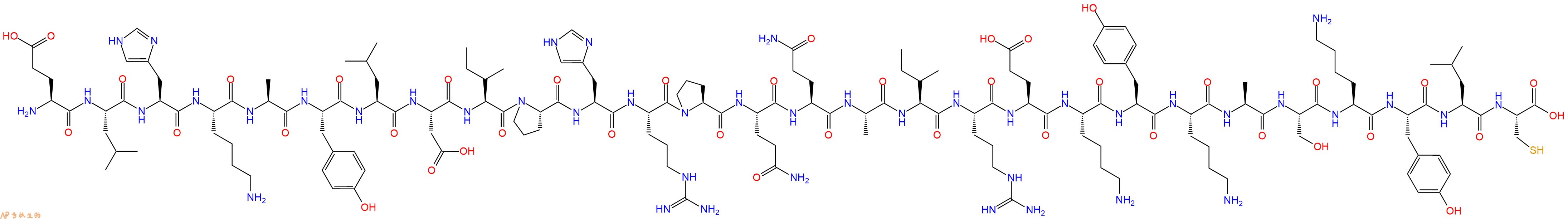 专肽生物产品H2N-Glu-Leu-His-Lys-Ala-Tyr-Leu-Asp-Ile-Pro-His-Arg-Pro-Gln-Gln-Ala-Ile-Arg-Glu-Lys-Tyr-Lys-Ala-Ser-Lys-Tyr-Leu-Cys-OH