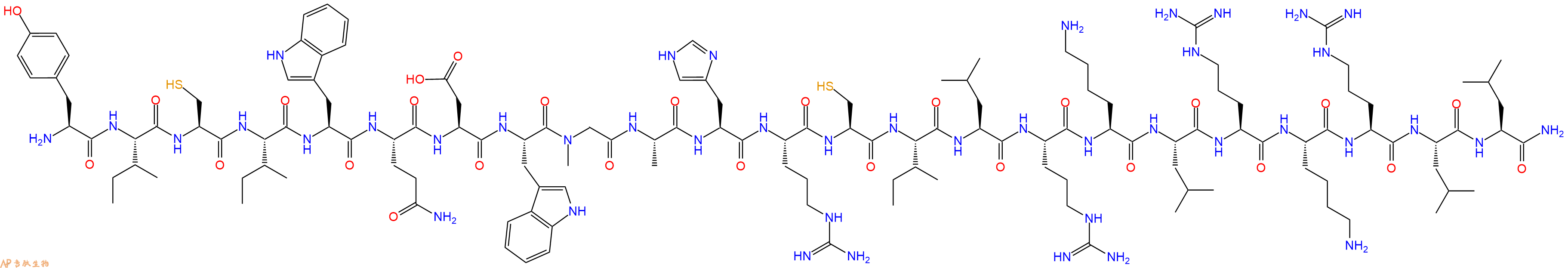 专肽生物产品H2N-Tyr-Ile-Cys-Ile-Trp-Gln-Asp-Trp-Sar-Ala-His-Arg-Cys-Ile-Leu-Arg-Lys-Leu-Arg-Lys-Arg-Leu-Leu-CONH2