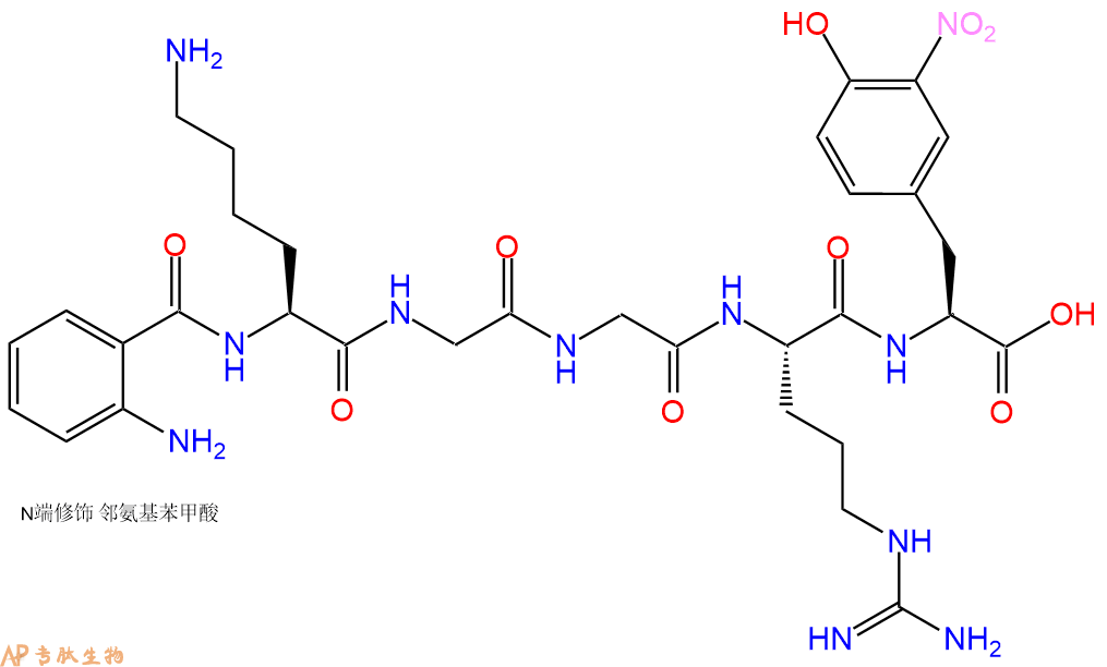 专肽生物产品Abz-Lys-Gly-Gly-Arg-Tyr(3NO2)-OH