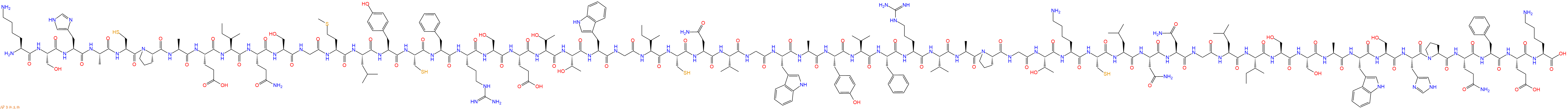 专肽生物产品H2N-Lys-Ser-His-Ala-Cys-Pro-Ala-Glu-Ile-Gln-Ser-Gly-Met-Leu-Tyr-Cys-Phe-Arg-Ser-Glu-Thr-Thr-Trp-Gly-Ile-Cys-Asn-Val-Gly-Trp-Ala-Tyr-Val-Phe-Arg-Val-Ala-Pro-Gly-Thr-Lys-Cys-Leu-Asn-Asn-Gly-Leu-Ile-Ser-Ser-Ala-Trp-Ser-His-Pro-Gln-Phe-Glu-Lys-OH