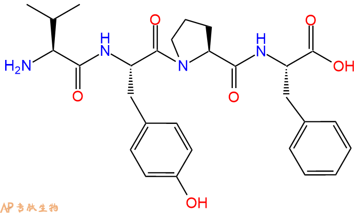 专肽生物产品H2N-Val-Tyr-Pro-Phe-OH
