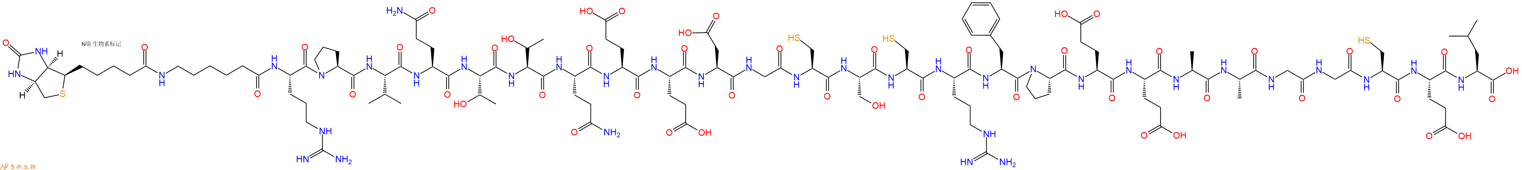 专肽生物产品Biotinyl-Ahx-Arg-Pro-Val-Gln-Thr-Thr-Gln-Glu-Glu-Asp-Gly-Cys-Ser-Cys-Arg-Phe-Pro-Glu-Glu-Ala-Ala-Gly-Gly-Cys-Glu-Leu-OH