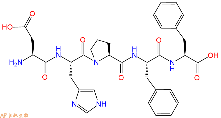 专肽生物产品H2N-Asp-His-Pro-Phe-Phe-OH