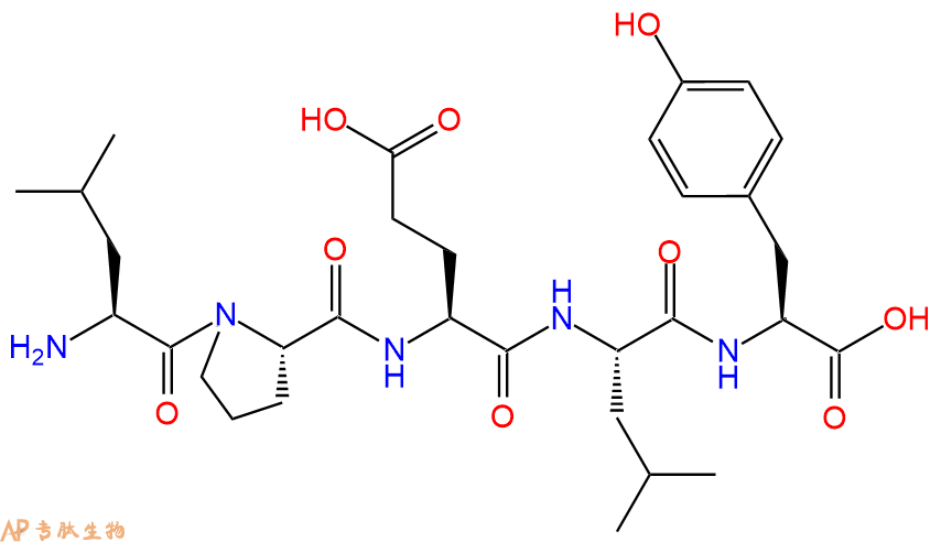 专肽生物产品H2N-Leu-Pro-Glu-Leu-Tyr-OH