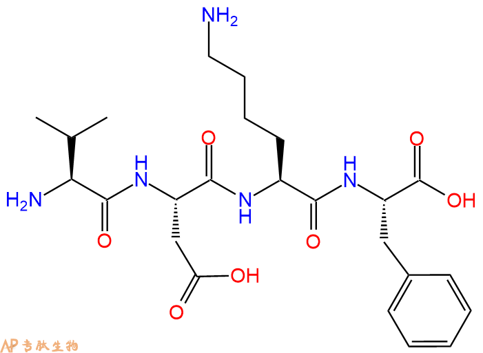 专肽生物产品H2N-Val-Asp-Lys-Phe-OH