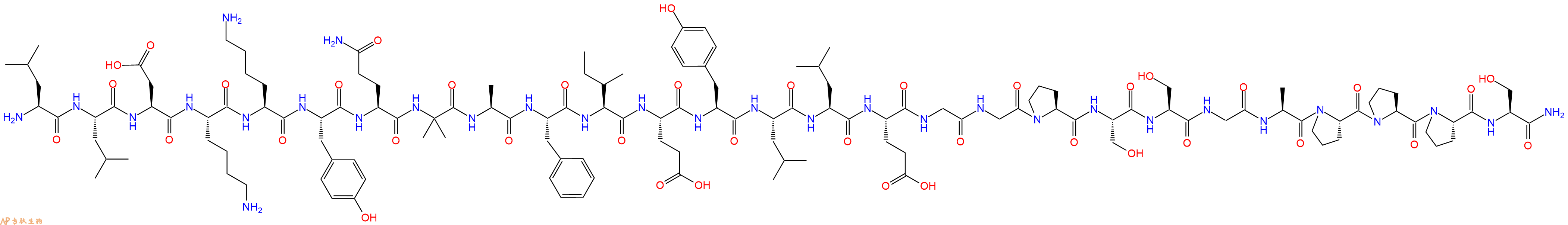 专肽生物产品H2N-Leu-Leu-Asp-Lys-Lys-Tyr-Gln-Aib-Ala-Phe-Ile-Glu-Tyr-Leu-Leu-Glu-Gly-Gly-Pro-Ser-Ser-Gly-Ala-Pro-Pro-Pro-Ser-CONH2