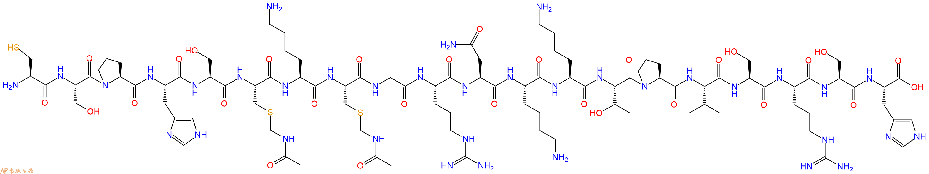 专肽生物产品H2N-Cys-Ser-Pro-His-Ser-Cys(Acm)-Lys-Cys(Acm)-Gly-Arg-Asn-Lys-Lys-Thr-Pro-Val-Ser-Arg-Ser-His-OH