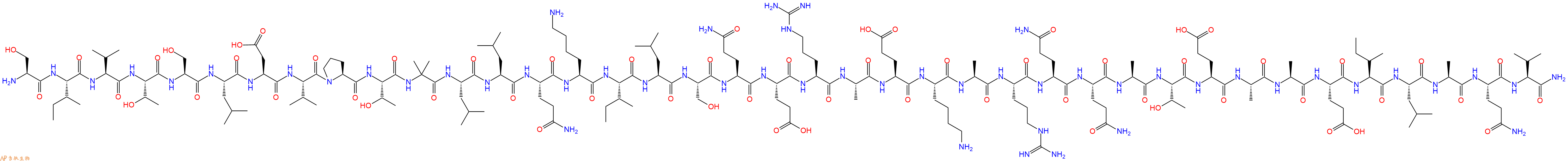 专肽生物产品H2N-Ser-Ile-Val-Thr-Ser-Leu-Asp-Val-Pro-Thr-Aib-Leu-Leu-Gln-Lys-Ile-Leu-Ser-Gln-Glu-Arg-Ala-Glu-Lys-Ala-Arg-Gln-Gln-Ala-Thr-Glu-Ala-Ala-Glu-Ile-Leu-Ala-Gln-Val-CONH2