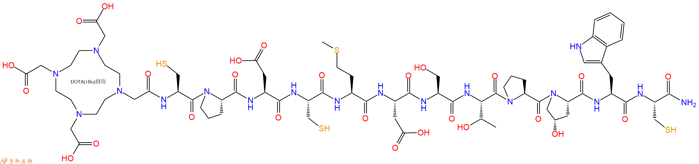 专肽生物产品DOTA-Cys-Pro-Asp-Cys-Met-Asp-Ser-Thr-Pro-Hyp-Trp-Cys-CONH2