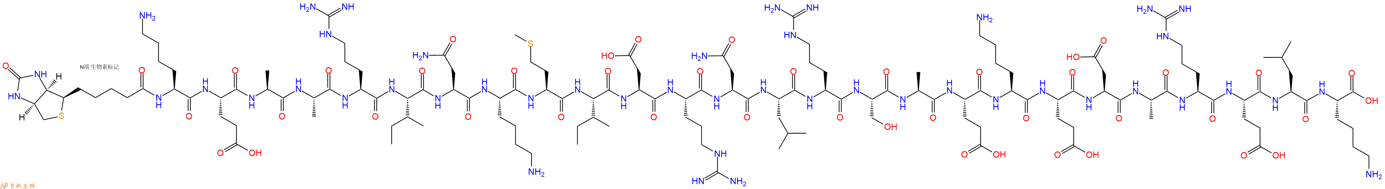 专肽生物产品Biotinyl-Lys-Glu-Ala-Ala-Arg-Ile-Asn-Lys-Met-Ile-Asp-Arg-Asn-Leu-Arg-Ser-Ala-Glu-Lys-Glu-Asp-Ala-Arg-Glu-Leu-Lys-OH