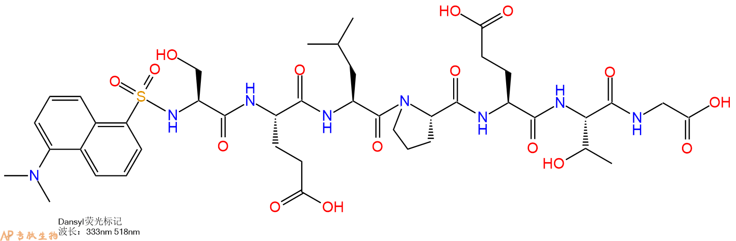 专肽生物产品Dansyl-Ser-Glu-Leu-Pro-Glu-Thr-Gly-OH