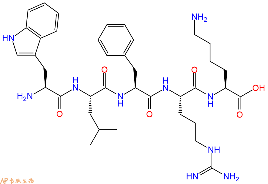 专肽生物产品H2N-Trp-Leu-Phe-Arg-Lys-OH