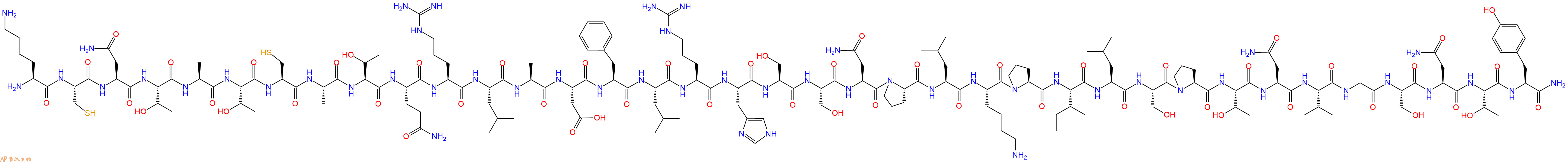 专肽生物产品H2N-Lys-Cys-Asn-Thr-Ala-Thr-Cys-Ala-Thr-Gln-Arg-Leu-Ala-Asp-Phe-Leu-Arg-His-Ser-Ser-Asn-Pro-Leu-Lys-Pro-Ile-Leu-Ser-Pro-Thr-Asn-Val-Gly-Ser-Asn-Thr-Tyr-CONH2