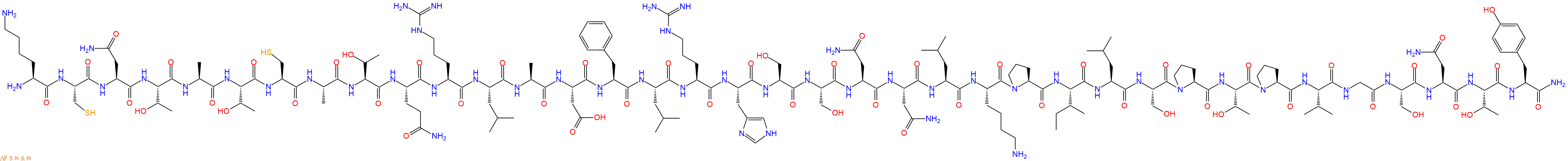 专肽生物产品H2N-Lys-Cys-Asn-Thr-Ala-Thr-Cys-Ala-Thr-Gln-Arg-Leu-Ala-Asp-Phe-Leu-Arg-His-Ser-Ser-Asn-Asn-Leu-Lys-Pro-Ile-Leu-Ser-Pro-Thr-Pro-Val-Gly-Ser-Asn-Thr-Tyr-CONH2