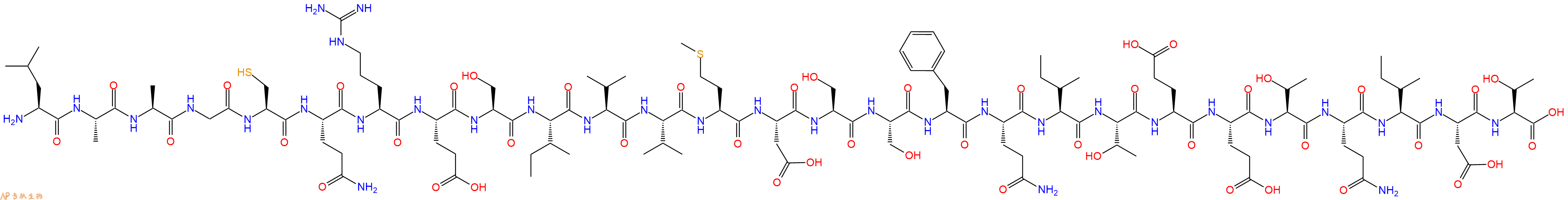 专肽生物产品H2N-Leu-Ala-Ala-Gly-Cys-Gln-Arg-Glu-Ser-Ile-Val-Val-Met-Asp-Ser-Ser-Phe-Gln-Ile-Thr-Glu-Glu-Thr-Gln-Ile-Asp-Thr-OH