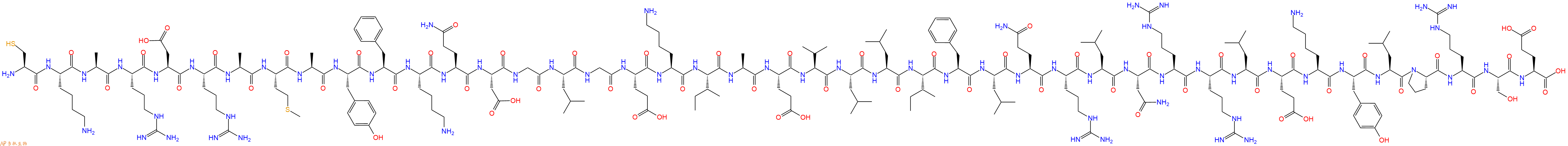 专肽生物产品H2N-Cys-Lys-Ala-Arg-Asp-Arg-Ala-Met-Ala-Tyr-Phe-Lys-Gln-Asp-Gly-Leu-Gly-Glu-Lys-Ile-Ala-Glu-Val-Leu-Leu-Ile-Phe-Leu-Gln-Arg-Leu-Asn-Arg-Arg-Leu-Glu-Lys-Tyr-Leu-Pro-Arg-Ser-Glu-OH
