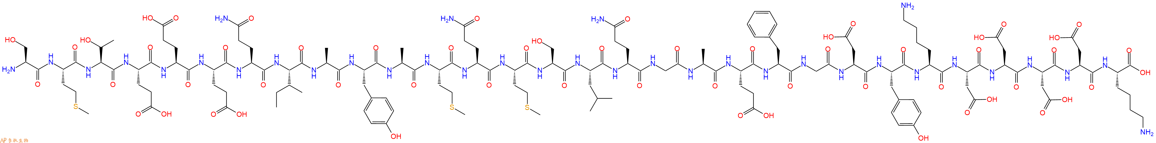 专肽生物产品H2N-Ser-Met-Thr-Glu-Glu-Glu-Gln-Ile-Ala-Tyr-Ala-Met-Gln-Met-Ser-Leu-Gln-Gly-Ala-Glu-Phe-Gly-Asp-Tyr-Lys-Asp-Asp-Asp-Asp-Lys-OH