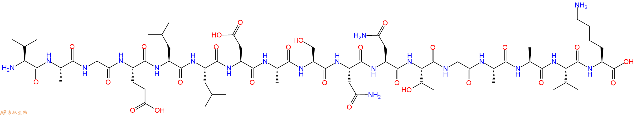 专肽生物产品H2N-Val-Ala-Gly-Glu-Leu-Leu-Asp-Ala-Ser-Asn-Asn-Thr-Gly-Ala-Ala-Val-Lys-OH