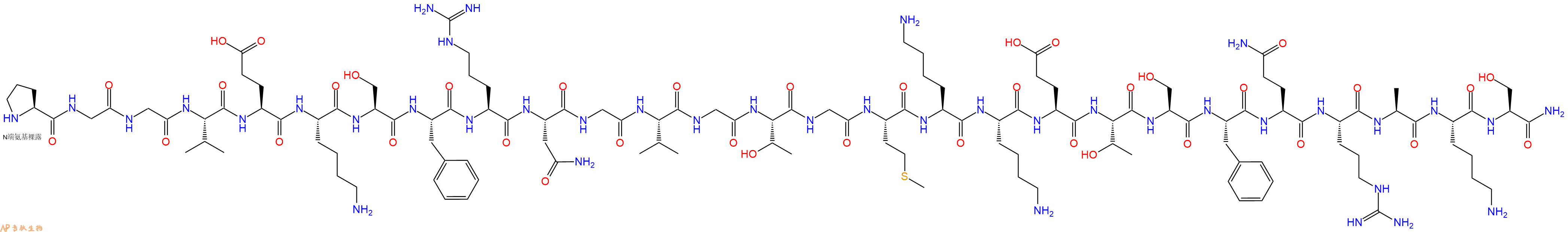 专肽生物产品H2N-Pro-Gly-Gly-Val-Glu-Lys-Ser-Phe-Arg-Asn-Gly-Val-Gly-Thr-Gly-Met-Lys-Lys-Glu-Thr-Ser-Phe-Gln-Arg-Ala-Lys-Ser-CONH2