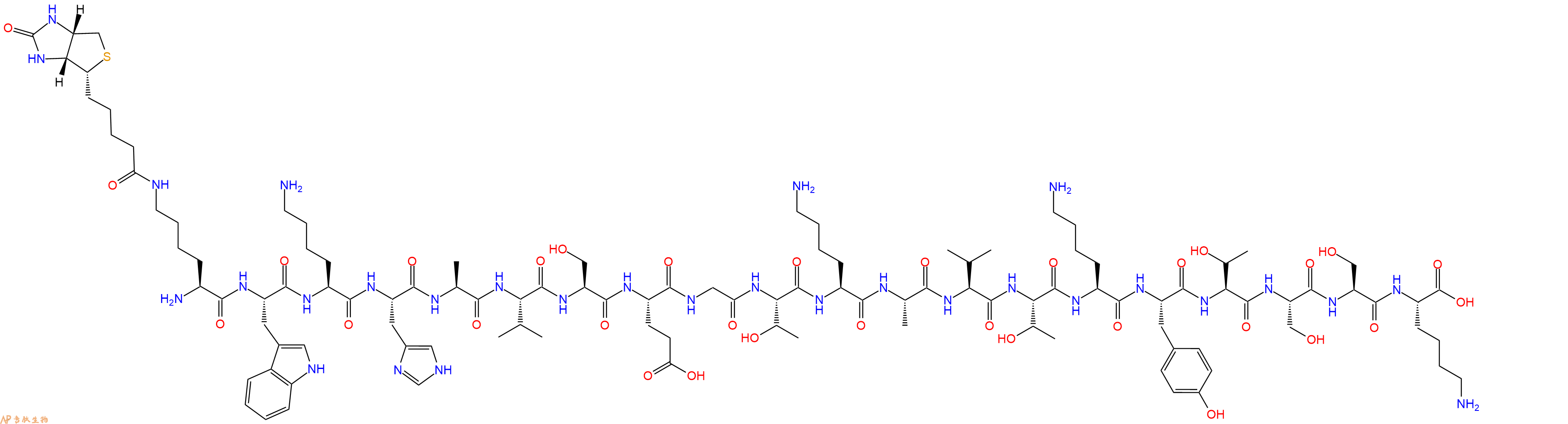 专肽生物产品K(biotin)-W-Histone H2B (108-125); H2B, N-Terminal biotin-labeled