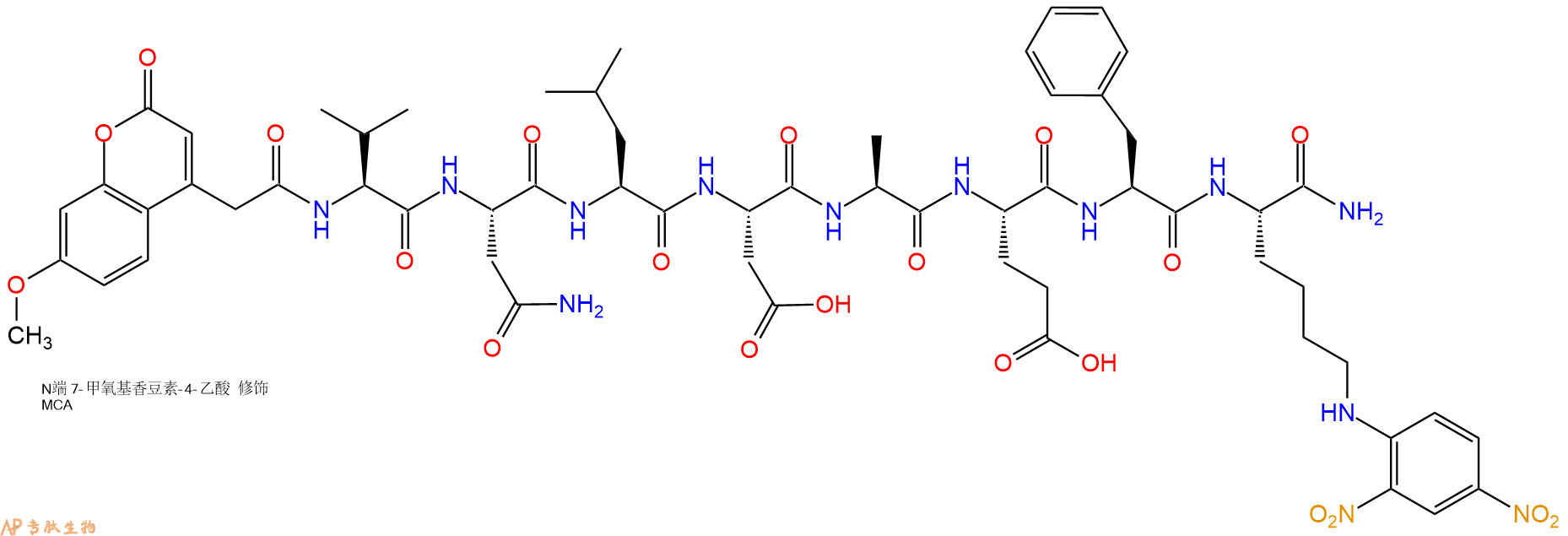 专肽生物产品Mca-(Asn670,Leu671)-Amyloid b/A4 Protein Precursor770 (669-675-Lys(DNP) amide