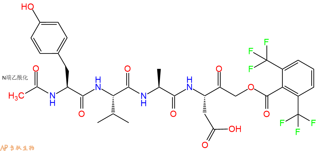 专肽生物产品ICE Inhibitor III：Ac-Tyr-Val-Ala-Asp-fluoroacyloxymethylketone