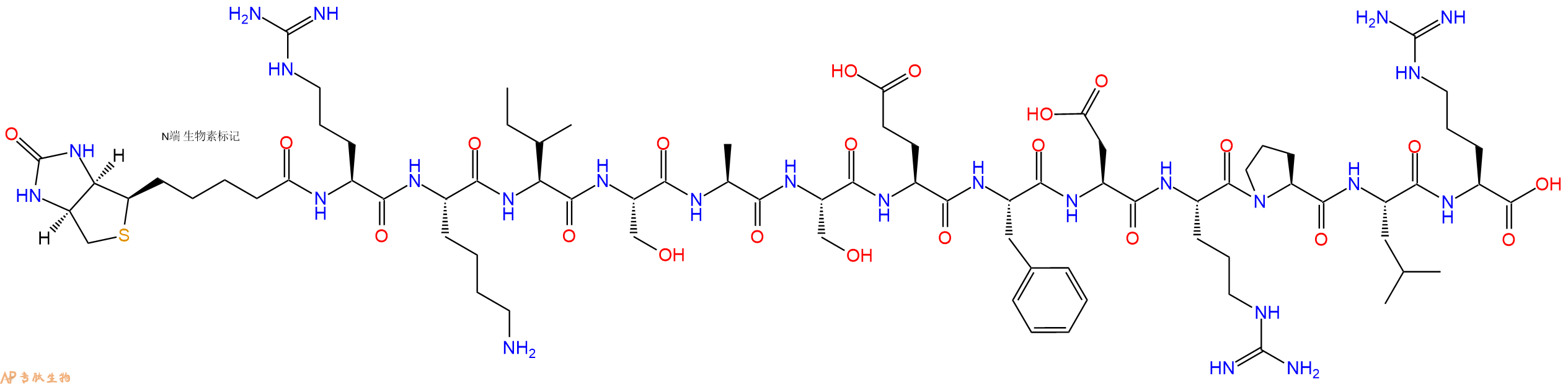 专肽生物产品Biotinyl-Arg-Lys-Ile-Ser-Ala-Ser-Glu-Phe-Asp-Arg-Pro-Leu-Arg-OH